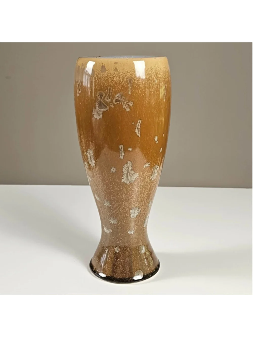 Ernie Ernie Miller Crystalline Glaze Studio Art Pottery Vase 2006 Signed 10.75